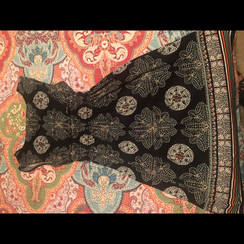 Navy blue dress with flowers